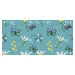 Butterfly Flower Blue Background Banner And Sign 6  X 3  by danenraven