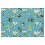 Butterfly Flower Blue Background Banner and Sign 6  x 4  Front