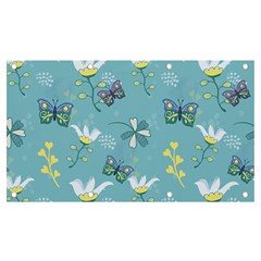 Butterfly Flower Blue Background Banner And Sign 7  X 4  by danenraven