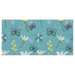 Butterfly Flower Blue Background Banner And Sign 8  X 4  by danenraven