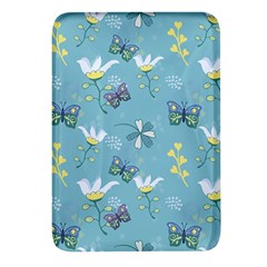 Butterfly Flower Blue Background Rectangular Glass Fridge Magnet (4 Pack) by danenraven