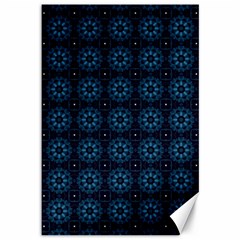 Blue Floral Pattern Geometric Pattern Canvas 12  X 18  by danenraven