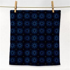 Blue Floral Pattern Geometric Pattern Face Towel by danenraven