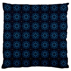 Blue Floral Pattern Geometric Pattern Large Cushion Case (one Side) by danenraven