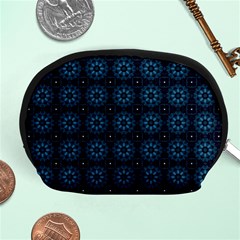 Blue Floral Pattern Geometric Pattern Accessory Pouch (medium) by danenraven