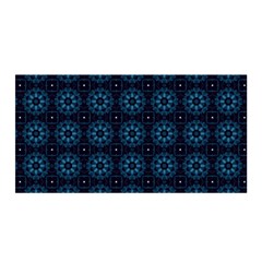 Blue Floral Pattern Geometric Pattern Satin Wrap 35  X 70  by danenraven