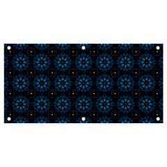 Blue Floral Pattern Geometric Pattern Banner And Sign 4  X 2  by danenraven