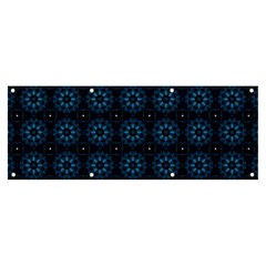 Blue Floral Pattern Geometric Pattern Banner And Sign 8  X 3  by danenraven