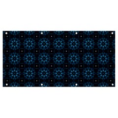 Blue Floral Pattern Geometric Pattern Banner And Sign 8  X 4  by danenraven