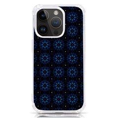 Blue Floral Pattern Geometric Pattern Iphone 14 Pro Tpu Uv Print Case