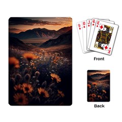 Mountains Flowers Flora Botany Nature Playing Cards Single Design (rectangle)