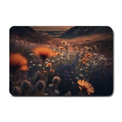 Mountains Flowers Flora Botany Nature Small Doormat by danenraven