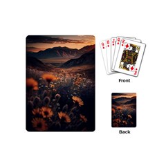 Mountains Flowers Flora Botany Nature Playing Cards Single Design (mini)