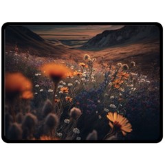 Mountains Flowers Flora Botany Nature Two Sides Fleece Blanket (large) by danenraven