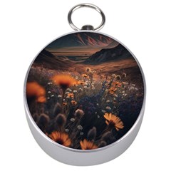 Mountains Flowers Flora Botany Nature Silver Compasses by danenraven