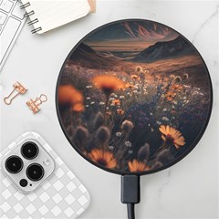 Mountains Flowers Flora Botany Nature Wireless Fast Charger(black) by danenraven