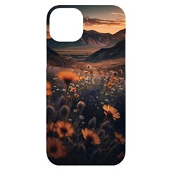 Mountains Flowers Flora Botany Nature Iphone 14 Plus Black Uv Print Case by danenraven