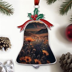 Mountains Flowers Flora Botany Nature Metal Holly Leaf Bell Ornament