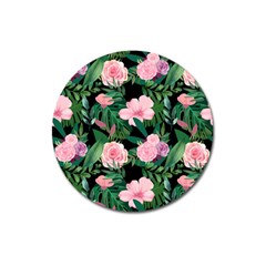 Flower Roses Pattern Floral Nature Magnet 3  (round) by danenraven