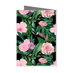 Flower Roses Pattern Floral Nature Mini Greeting Cards (pkg Of 8)