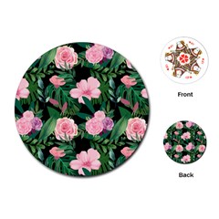 Flower Roses Pattern Floral Nature Playing Cards Single Design (round)