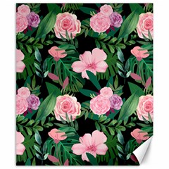 Flower Roses Pattern Floral Nature Canvas 8  X 10  by danenraven