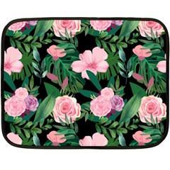 Flower Roses Pattern Floral Nature Two Sides Fleece Blanket (mini) by danenraven