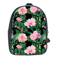 Flower Roses Pattern Floral Nature School Bag (xl) by danenraven