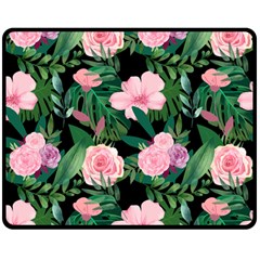 Flower Roses Pattern Floral Nature Two Sides Fleece Blanket (medium) by danenraven