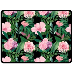 Flower Roses Pattern Floral Nature Two Sides Fleece Blanket (large) by danenraven