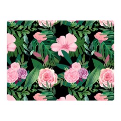 Flower Roses Pattern Floral Nature Two Sides Premium Plush Fleece Blanket (mini) by danenraven