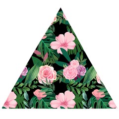 Flower Roses Pattern Floral Nature Wooden Puzzle Triangle by danenraven