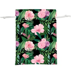 Flower Roses Pattern Floral Nature Lightweight Drawstring Pouch (xl) by danenraven