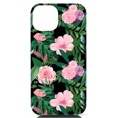 Flower Roses Pattern Floral Nature Iphone 14 Black Uv Print Case by danenraven