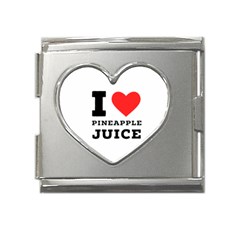 I Love Pineapple Juice Mega Link Heart Italian Charm (18mm) by ilovewhateva