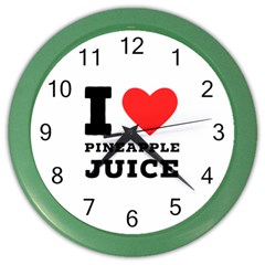 I Love Pineapple Juice Color Wall Clock by ilovewhateva