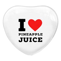 I Love Pineapple Juice Heart Glass Fridge Magnet (4 Pack) by ilovewhateva