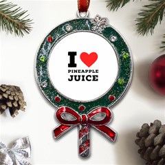 I Love Pineapple Juice Metal X mas Lollipop With Crystal Ornament by ilovewhateva