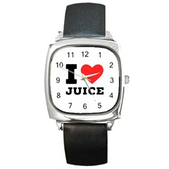 I Love Juice Square Metal Watch by ilovewhateva