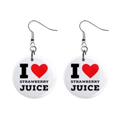 I Love Strawberry Juice Mini Button Earrings by ilovewhateva