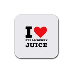 I Love Strawberry Juice Rubber Coaster (square) by ilovewhateva