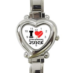 I Love Strawberry Juice Heart Italian Charm Watch by ilovewhateva