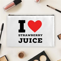 I Love Strawberry Juice Cosmetic Bag (large) by ilovewhateva