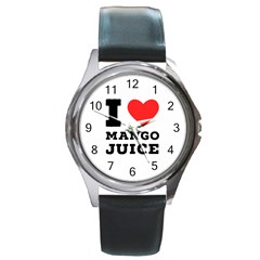 I Love Mango Juice  Round Metal Watch by ilovewhateva