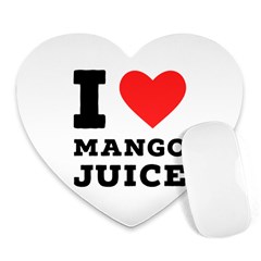 I Love Mango Juice  Heart Mousepad by ilovewhateva