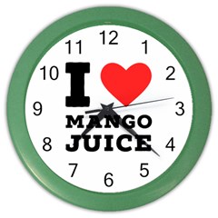 I Love Mango Juice  Color Wall Clock by ilovewhateva