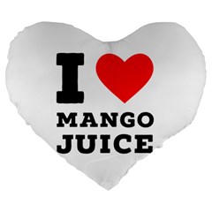 I Love Mango Juice  Large 19  Premium Heart Shape Cushions by ilovewhateva