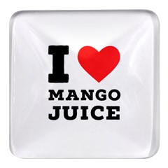 I Love Mango Juice  Square Glass Fridge Magnet (4 Pack)