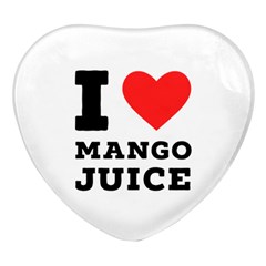 I Love Mango Juice  Heart Glass Fridge Magnet (4 Pack) by ilovewhateva