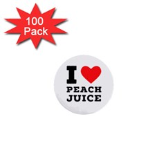 I Love Peach Juice 1  Mini Buttons (100 Pack)  by ilovewhateva